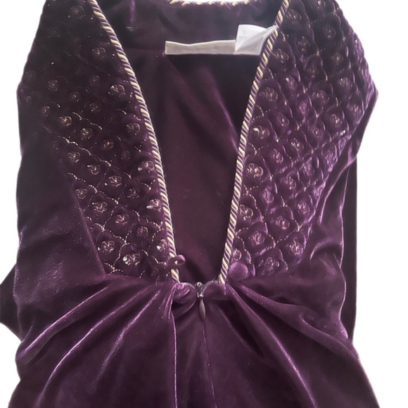 Regal Velvety front Zip Embroidered Cuffs granny robe lounge comfort gown - Picture 2 of 5